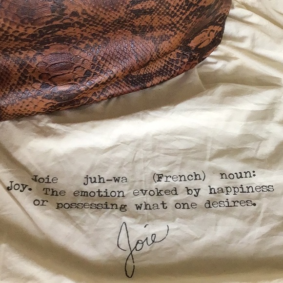 Joie Women’s Sunday Leather Tote Mahogany Rustic Snake - Picture 9 of 10